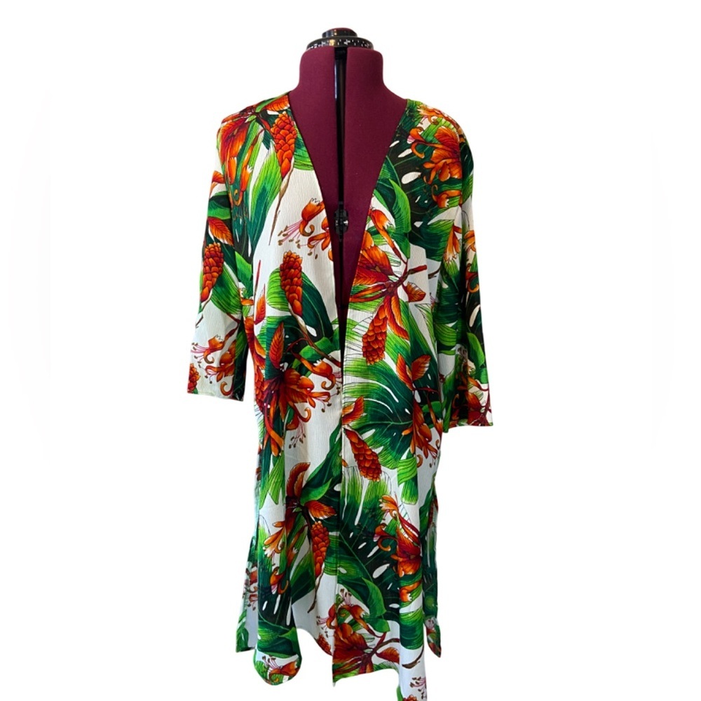 Slinky Brand Tropical Kimono Cover Up Size Small - Picture 2 of 7